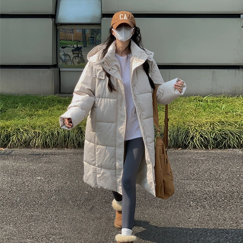 中长款连帽面包服棉衣女2025冬新款韩板羽绒棉服女外套休闲棉袄女