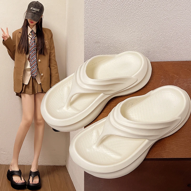 EVA厚底白色人字拖鞋2025新款爆款夏季外穿气质防滑洗澡女士拖鞋