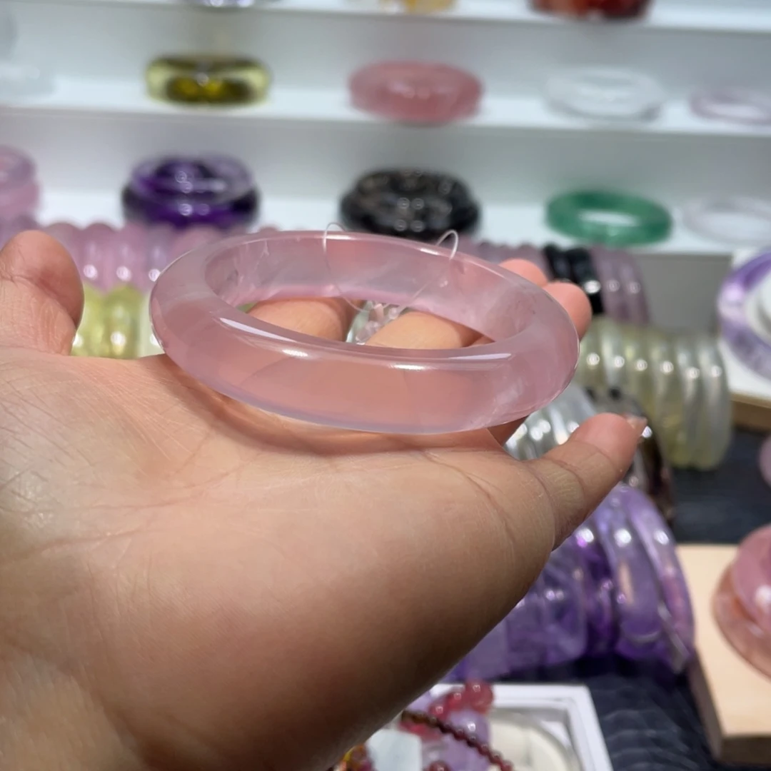 水晶手镯52.6圈口7号未镶嵌