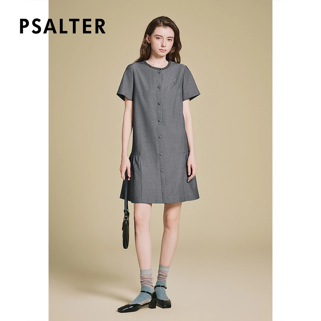 PSALTER/诗篇 2025年夏季气质钉珠优雅小香风连衣裙6C65205353
