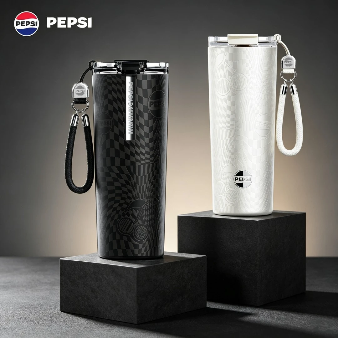 【新品上市】百事Pepsi咖啡杯3D浮雕车载颜值大容量直饮吸管保温杯