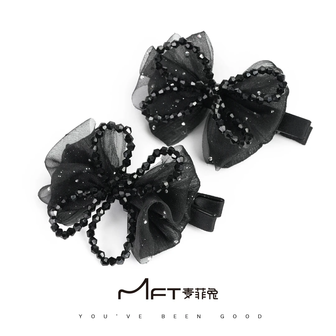 【春芽鸭嘴夹】蝴蝶结薄纱法式刘海夹简约高级感发夹发饰头饰