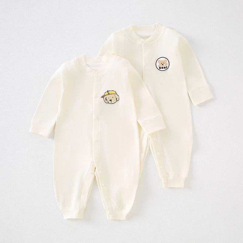 新生婴儿长袖连体衣莱赛尔春秋季衣服新生儿无骨哈衣男女宝宝爬服