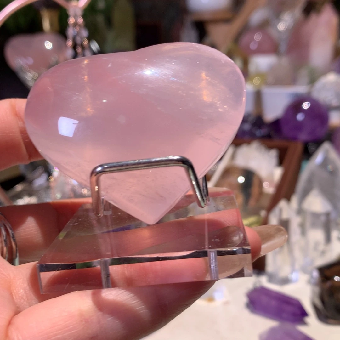 水晶手握未镶嵌C***?粉水晶心