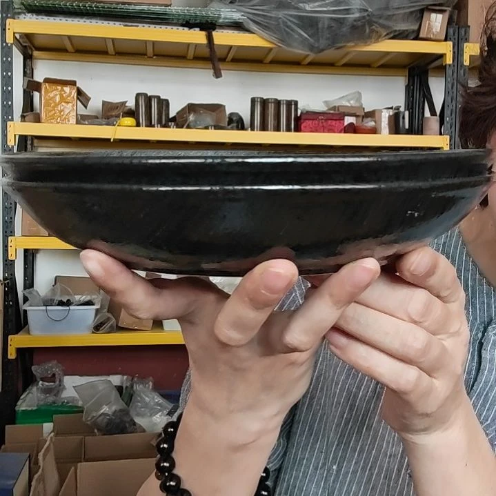 泗水砭石文化馆老虎石大盘子手把件