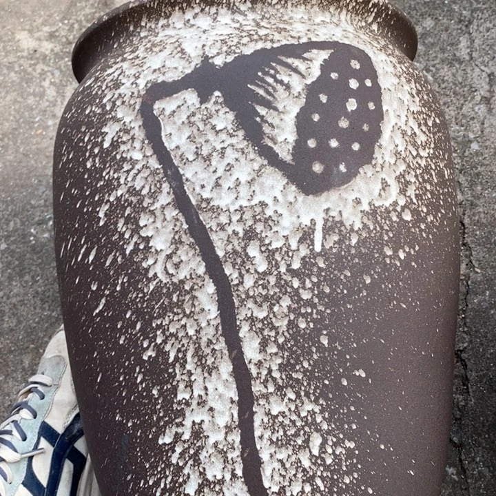 紫砂花盆高约41口约26