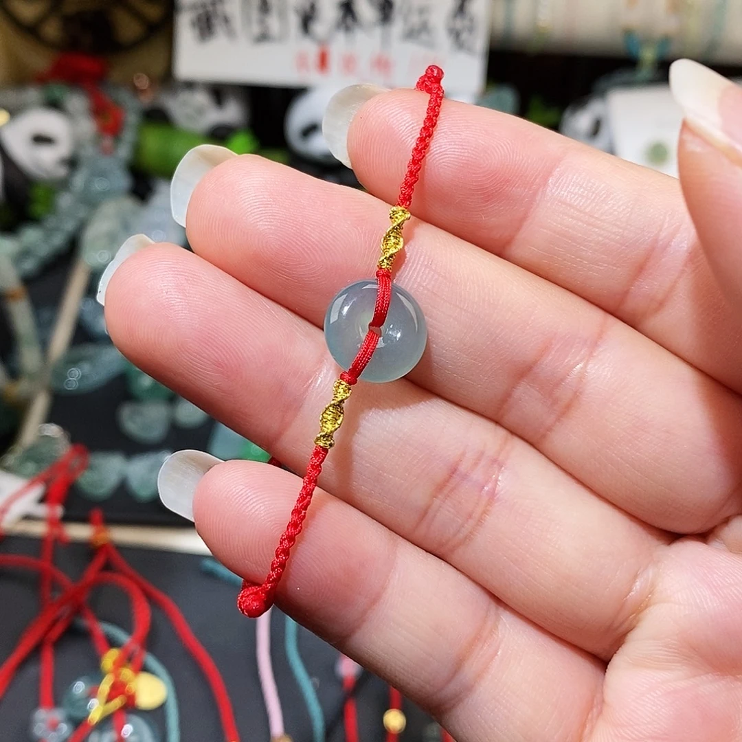 翡翠未镶嵌颈饰平安扣红绳15