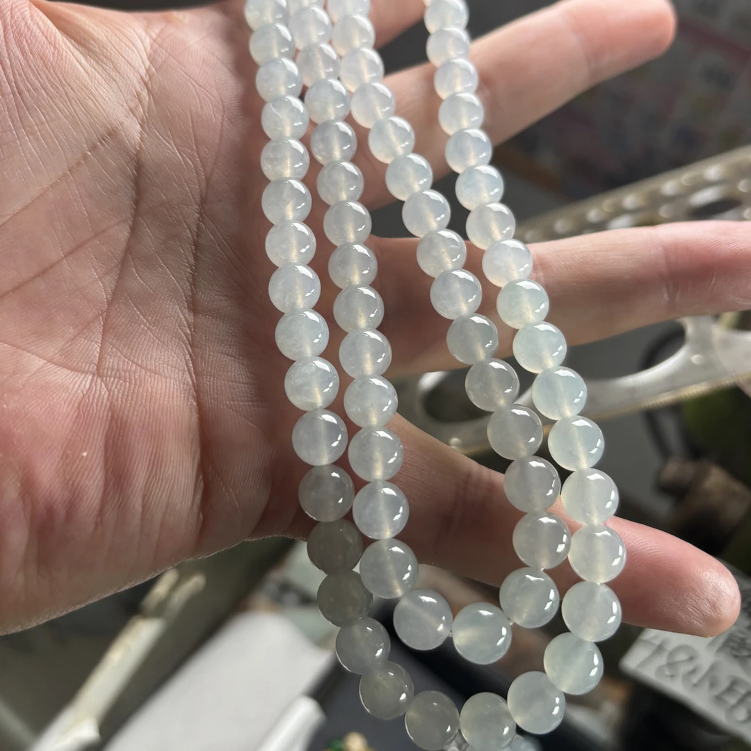 缅甸天然翡翠冰种全透卡8.4*78颗