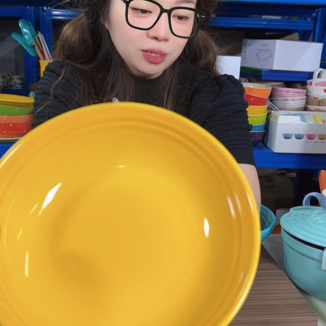 餐具落日黄燕麦碗