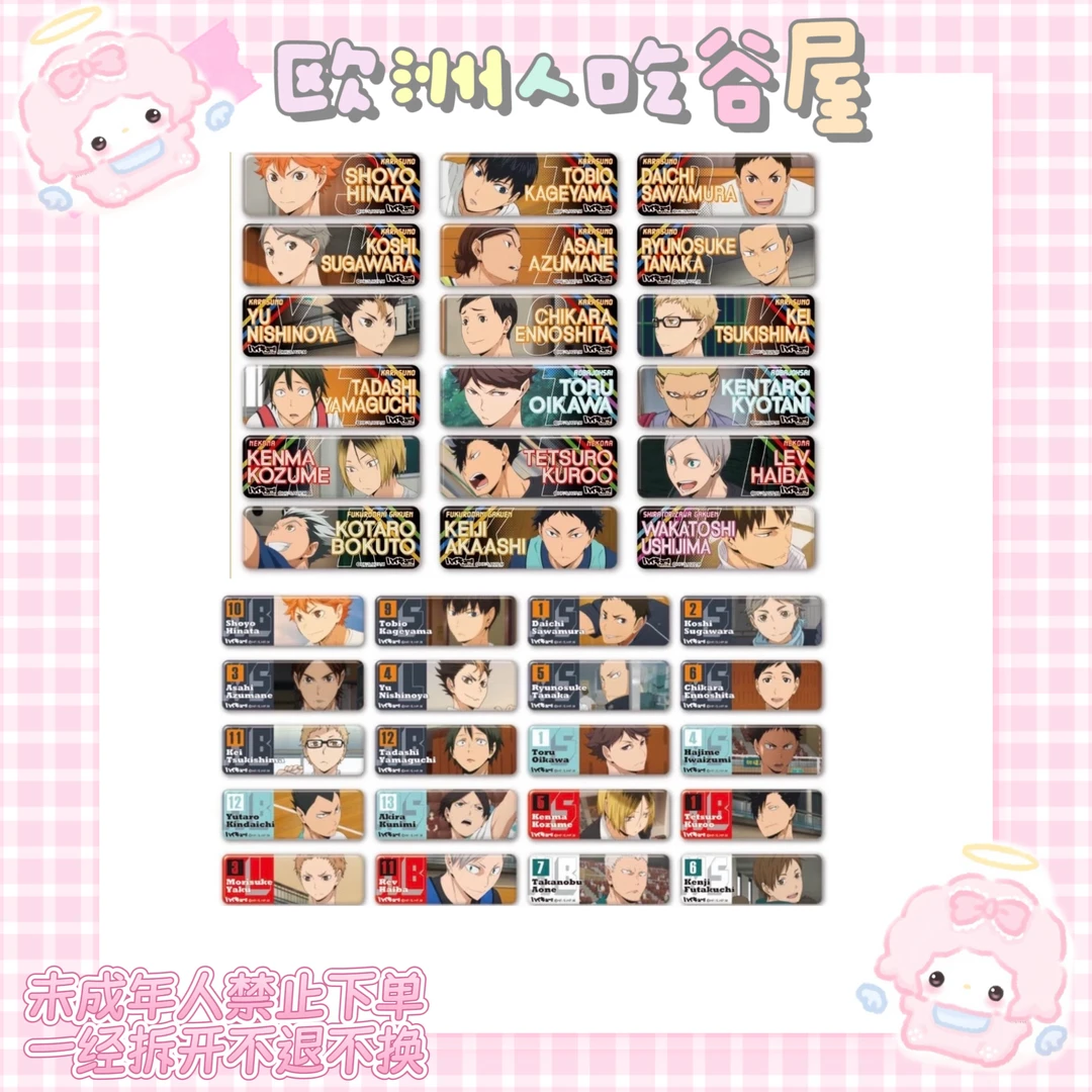 【排球少年】BW排球少年长条吧唧国现【盲盒拆盒】