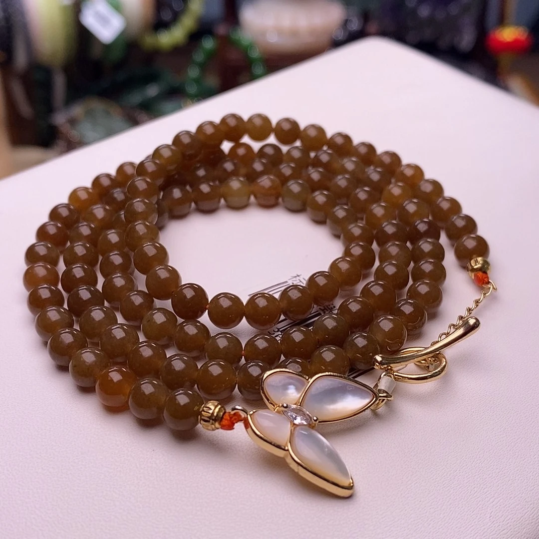 和田玉未镶嵌颈饰清货价新疆且末糖毛衣链6m