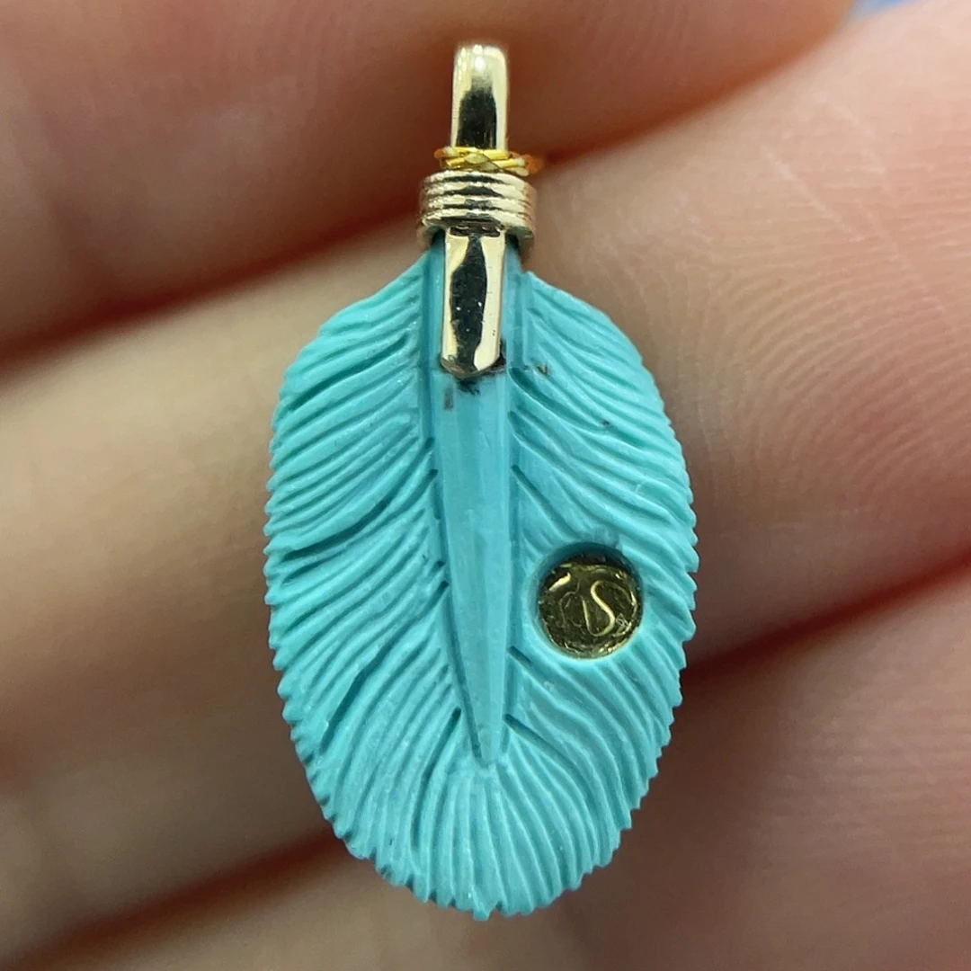 绿松石18K金镶嵌珠宝奇石