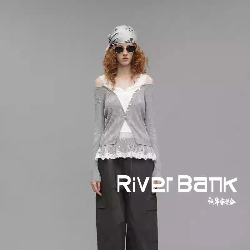 河岸家买手店设计师Vena label虞书欣同款假两件拼接长袖衫25春