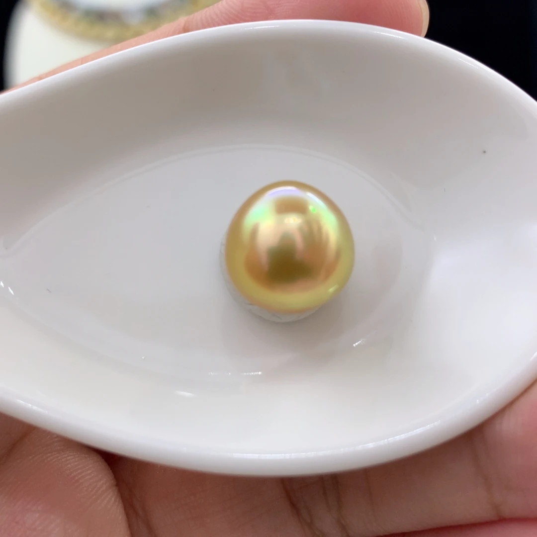 未镶嵌裸珠定制海水珍珠浓茶金月光彩虹金珠11+