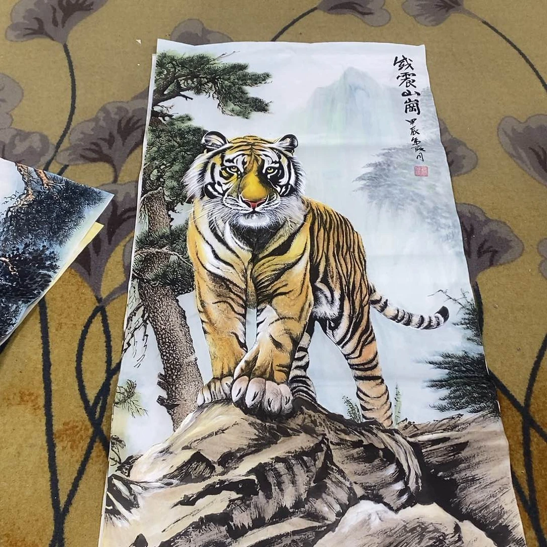 国画胡杨手绘作品70.140
