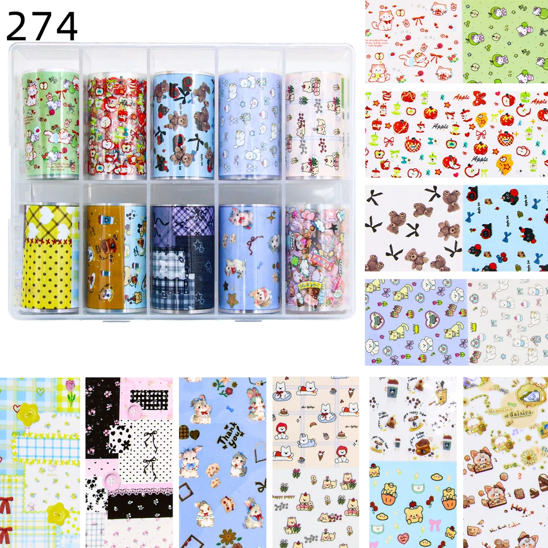 可爱公仔美甲贴纸贴花 新款夏季流行星空美甲转印贴纸