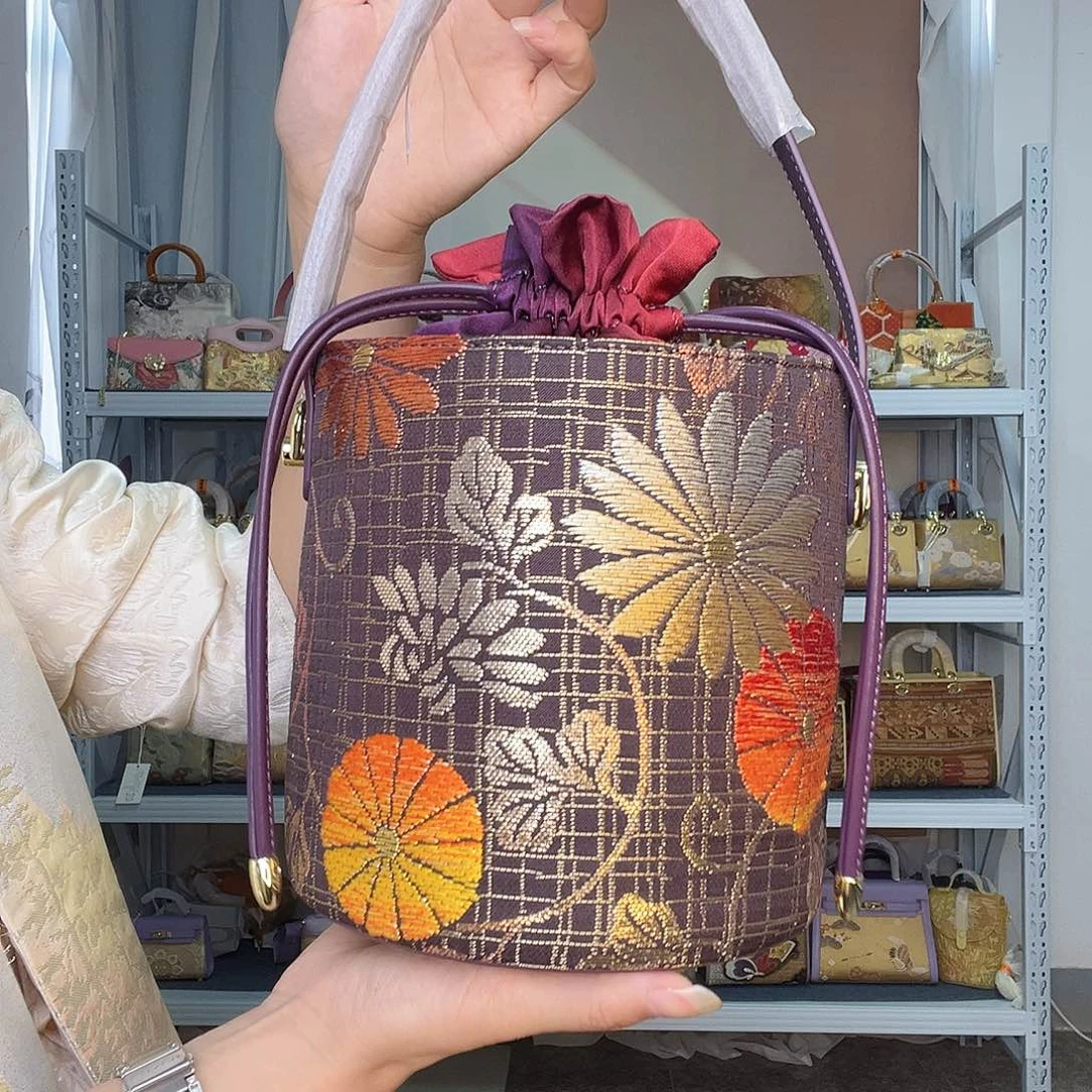 织物桑蚕丝非遗唐锦发财桶