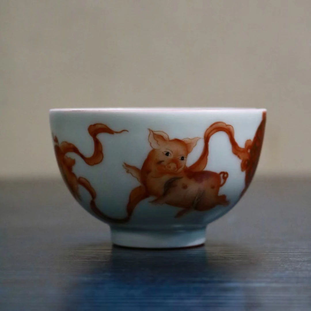 雨溪 茶烟猪影主人杯 00062
