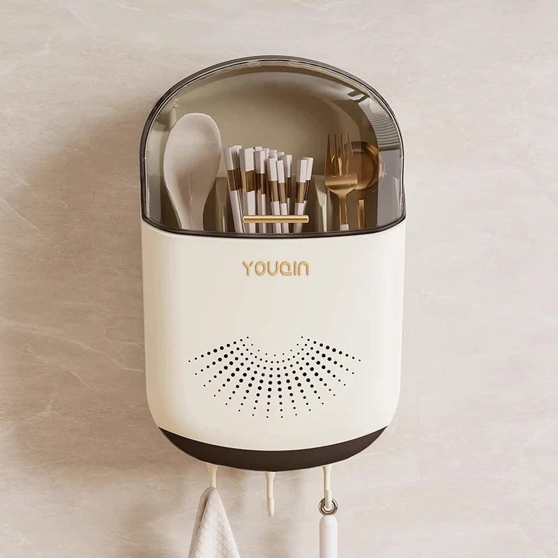 筷子笼家用筒置物架收纳盒壁挂式筷笼沥水篓快子桶餐具桶勺子厨房