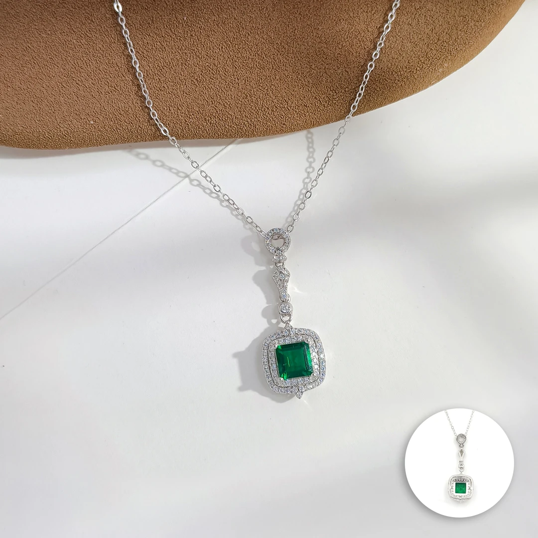 祖母绿 BZHF-007158 【忘忧青乐】S925银 贵气精致女款项链