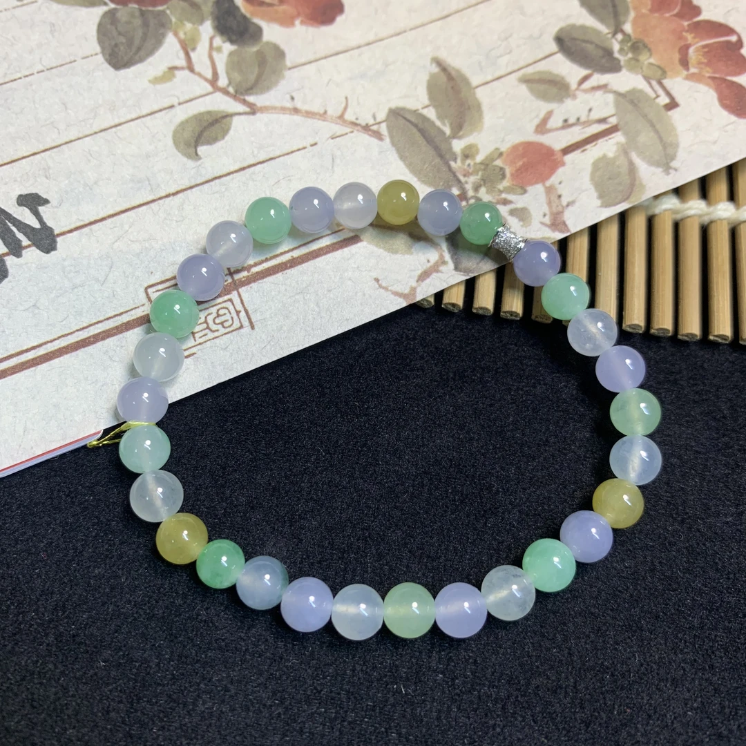 【琪宝臻选】冰多宝手串 卡5.9mm 天然缅甸翡翠A货 95折