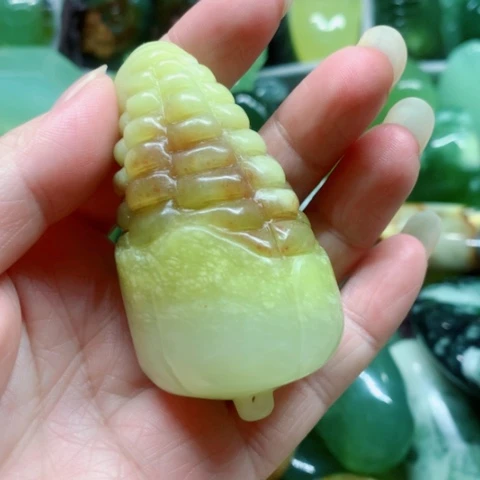 蛇纹石玉未镶嵌手把件