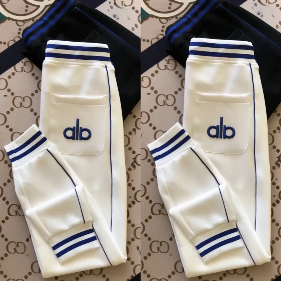 高端欧货刺绣卫裤男士秋季新款潮牌轻奢男裤子百搭弹力束脚哈伦裤