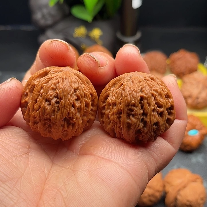 桃核把件小密纹边37肚37