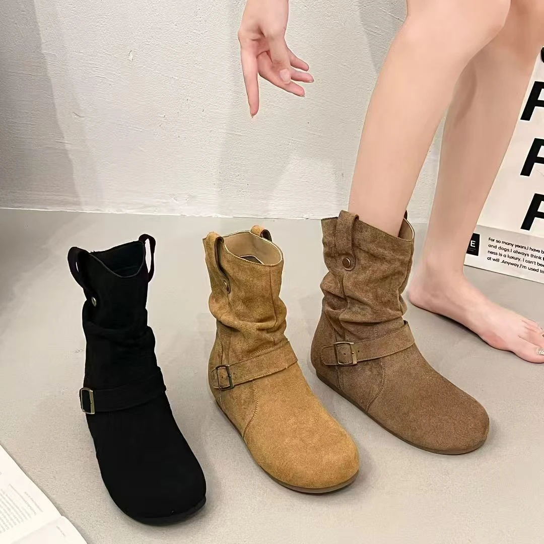 复古马丁靴短筒骑士靴时尚秋季靴子女靴
