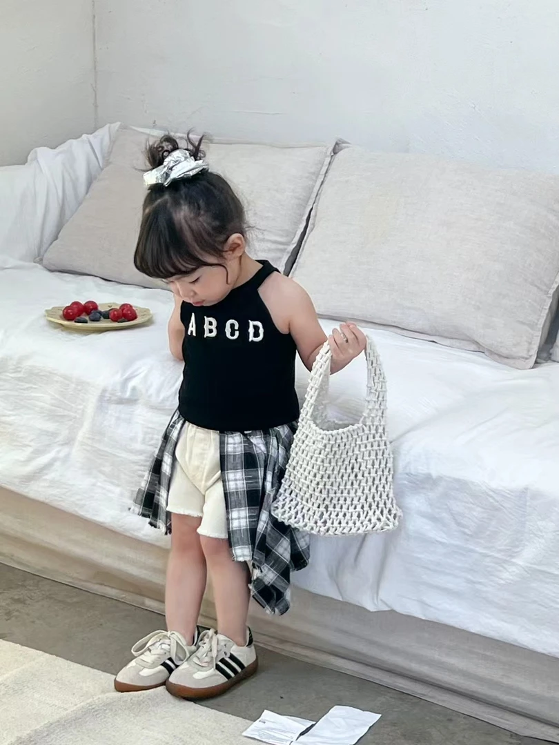 C2【阿西哆5018没有同款的格子裙套装 】童装