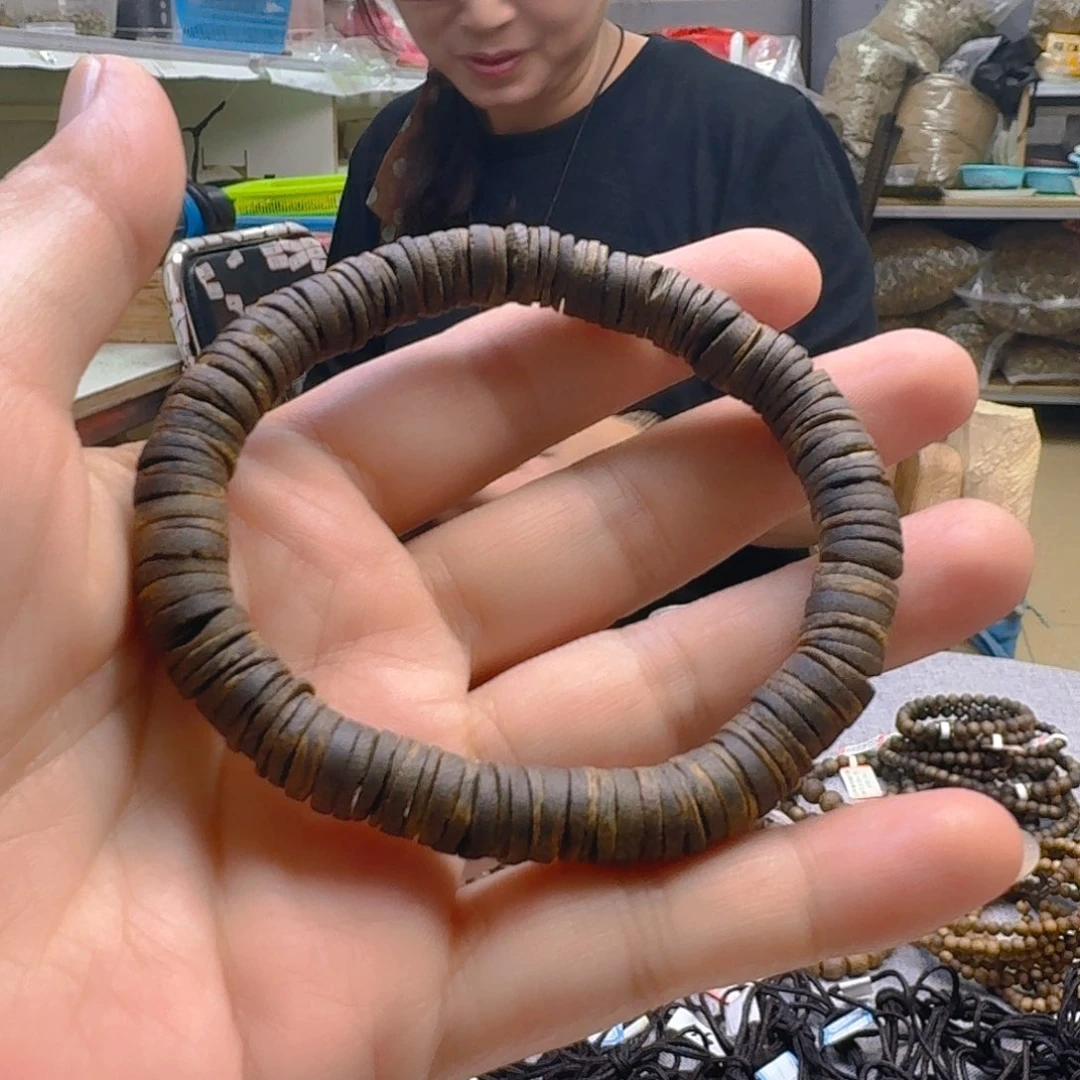 手串沉香08沉水药片珠 9.5克