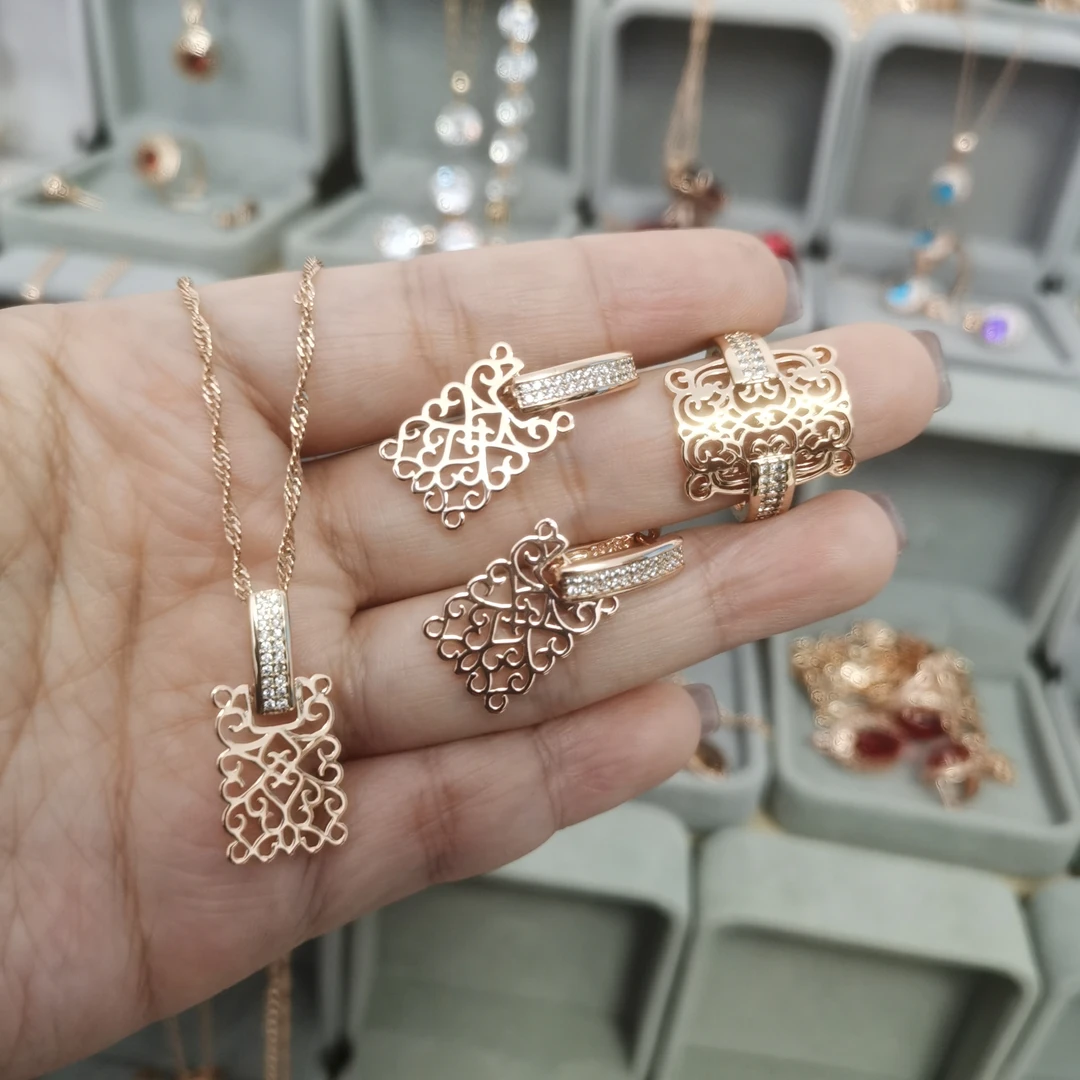 铜合金耳饰 66不掉色铜镀红金欧美素款585时尚百搭小众气质