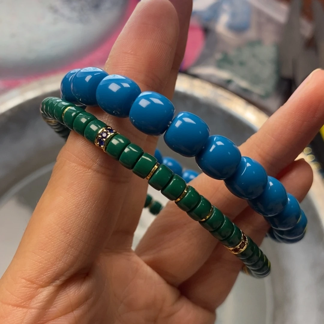 银***泉颈饰玻璃8暴力蓝5老油绿