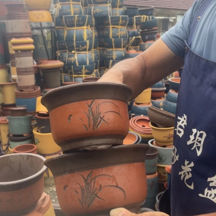 紫砂花瓶紫砂花盆盆栽花卉