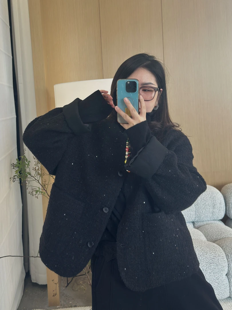 MPG JIEJIE【里约冬日】大码秋冬亮片设计感小香外套