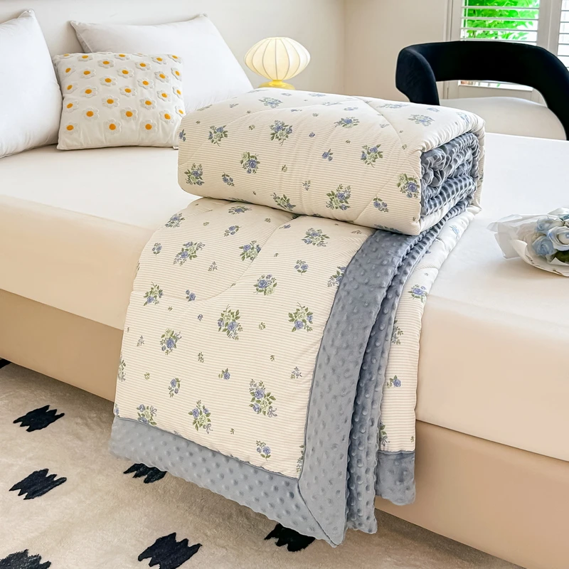 全棉纯棉豆豆绒被子冬被芯加厚保暖学生被单人双人被宿舍棉被褥子