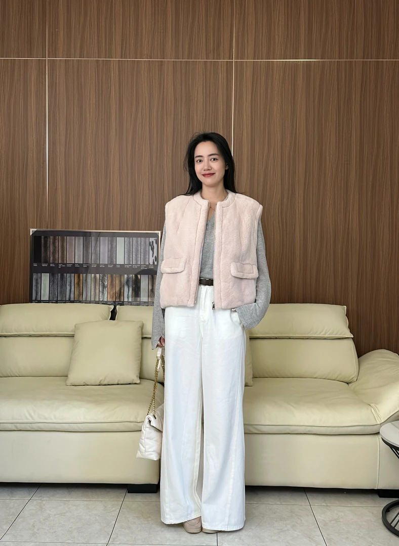 【珍妮皮草】马甲新款紫金短二进口水貂休闲外套女士冬季