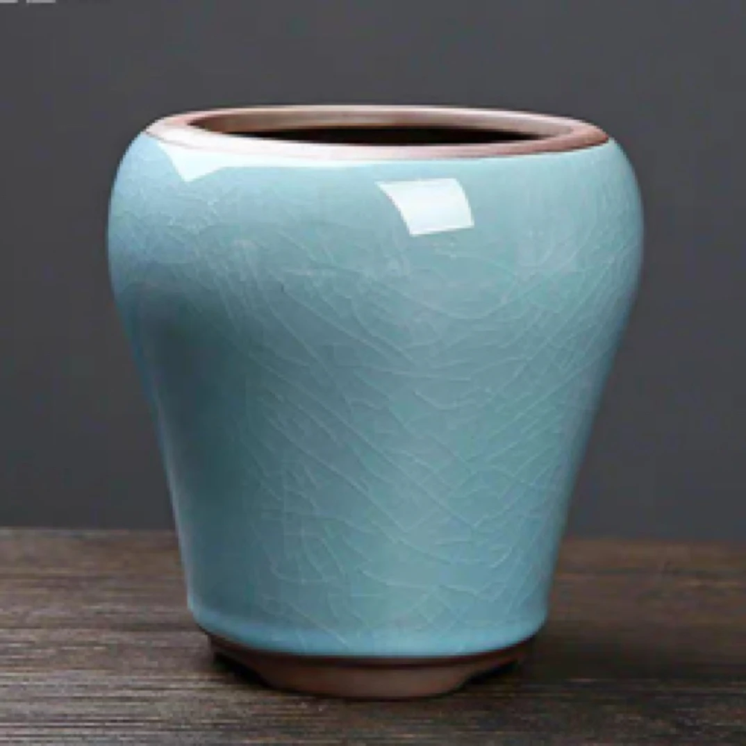 哥窑高腰冰裂陶瓷透气沥水兰花盆