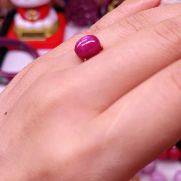 戒指银S925镶嵌红宝石