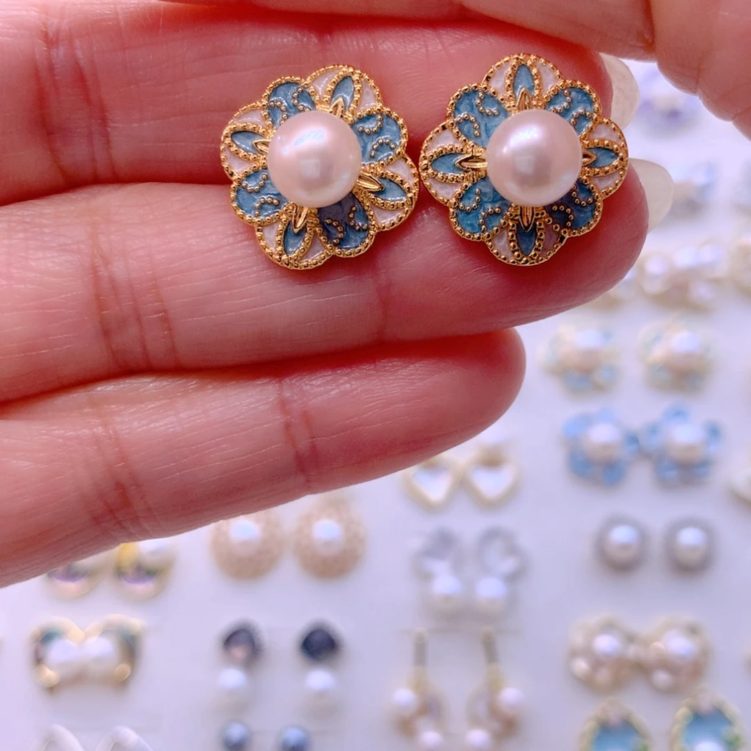 耳饰合金淡水珍珠