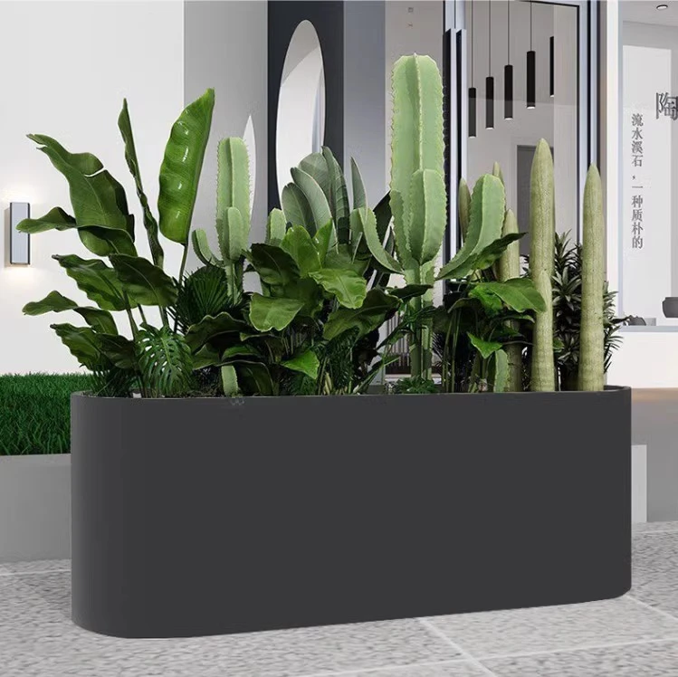 户外铁艺花箱围栏室外摆街道奶茶店花槽售楼部花盆售楼部广场花坛