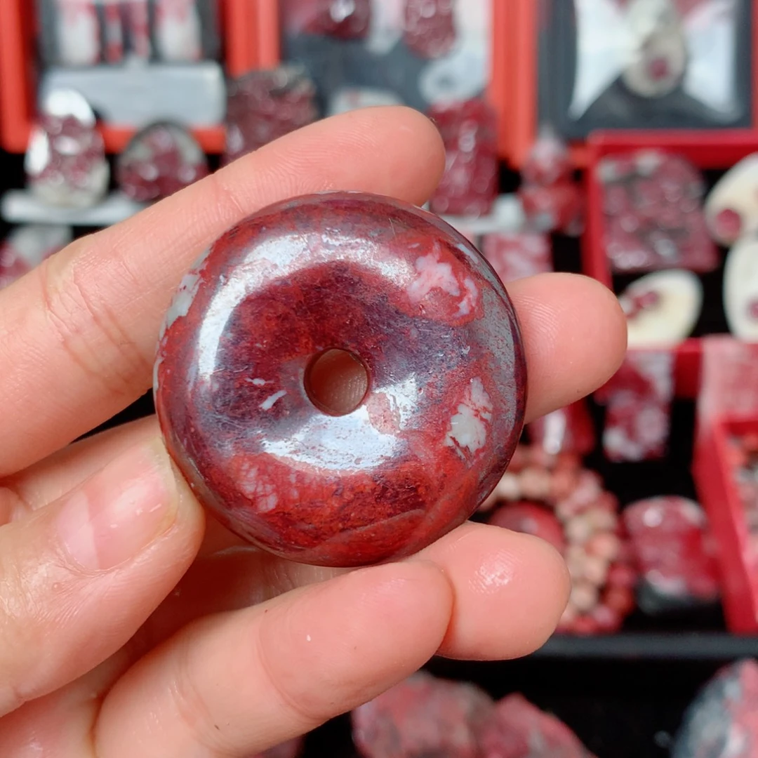 天然辰砂天然平安扣