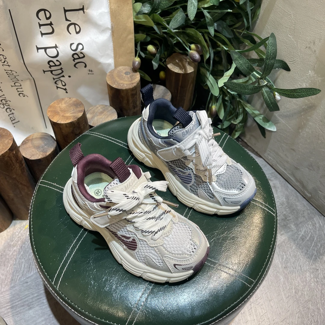 【线下实体】女童鞋男童鞋子2025新款儿童运动鞋网面透气老爹鞋大童