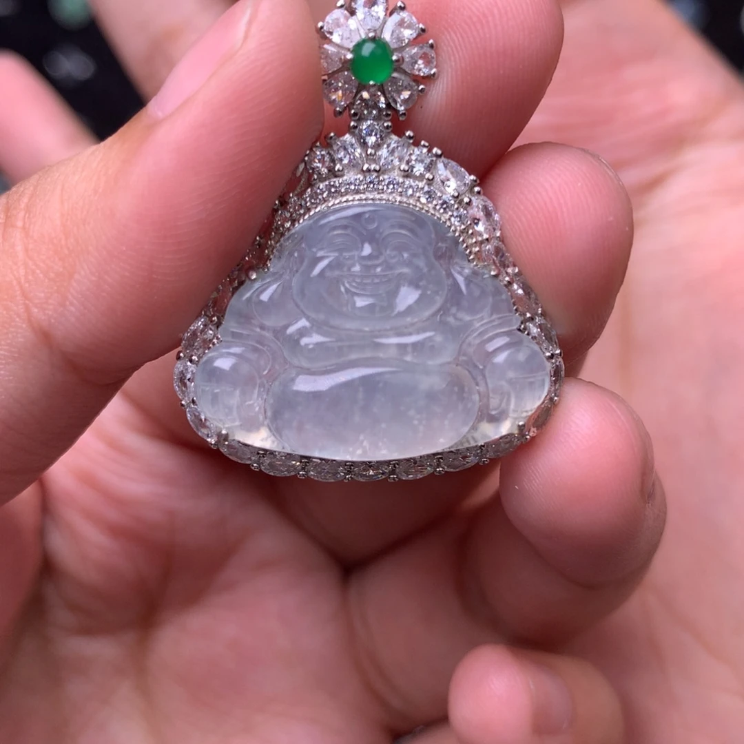 吊坠(赠链)银S925镶嵌翡翠