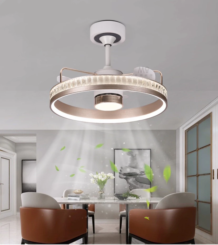 「东方美学灯具店」极简水晶风扇灯