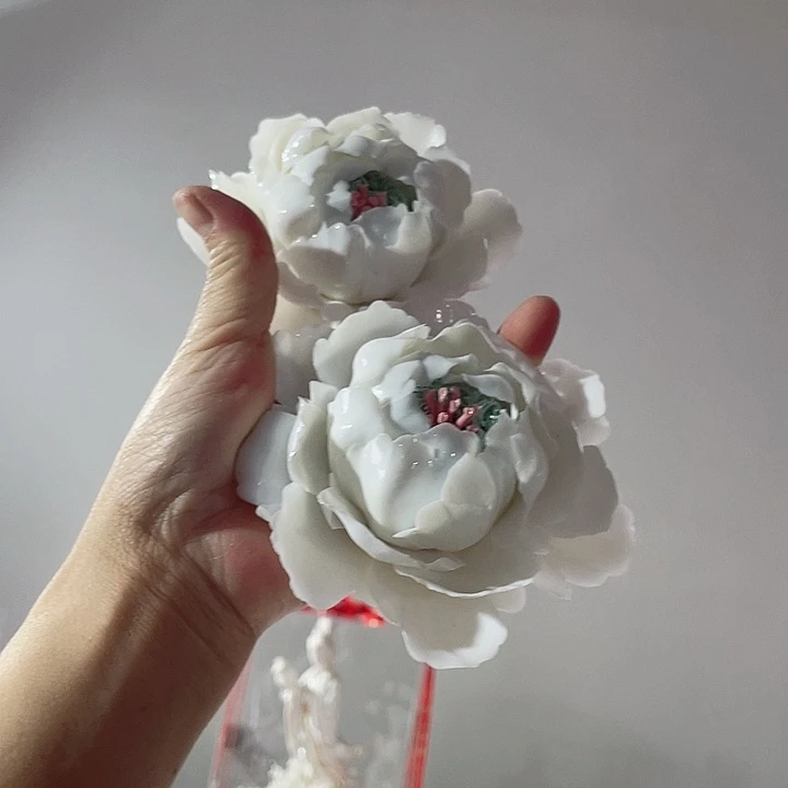 瓷片纯陶瓷手工捏花