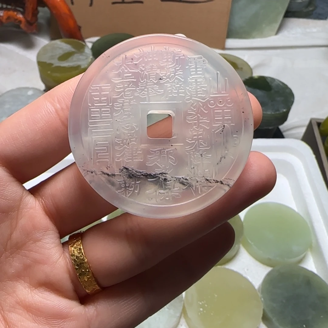 蛇纹石玉未镶嵌纯天然岫玉珠宝奇石冰透水墨山花