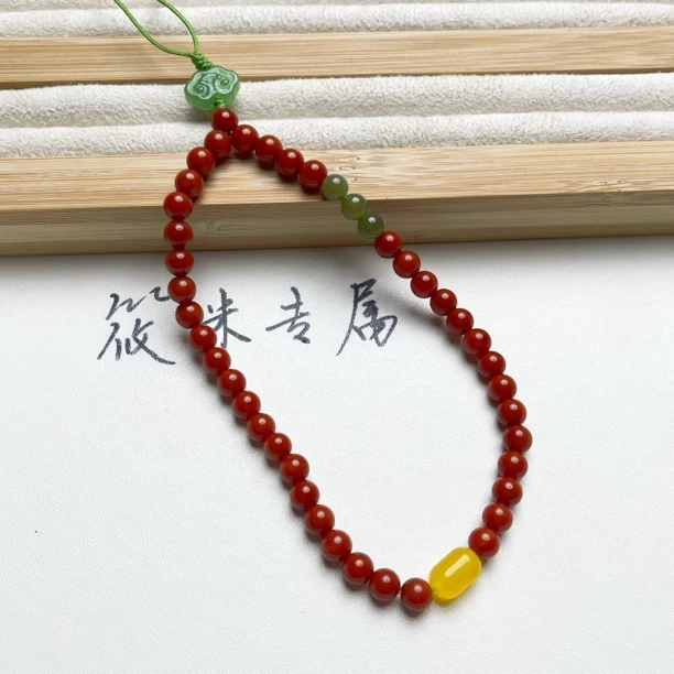 6mm绿色祥云南南玛瑙挂件k011 my