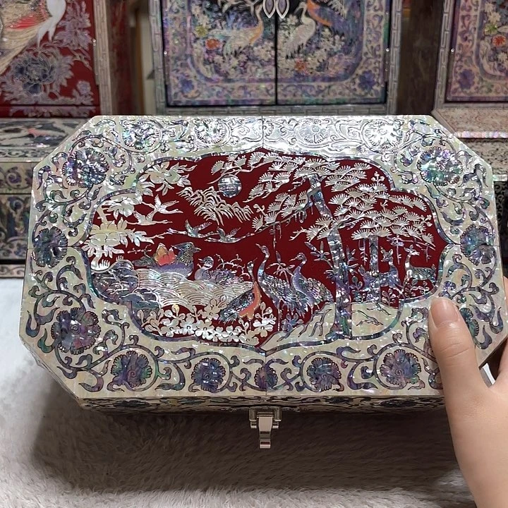 鹿鹤同春八宝盒满贝
