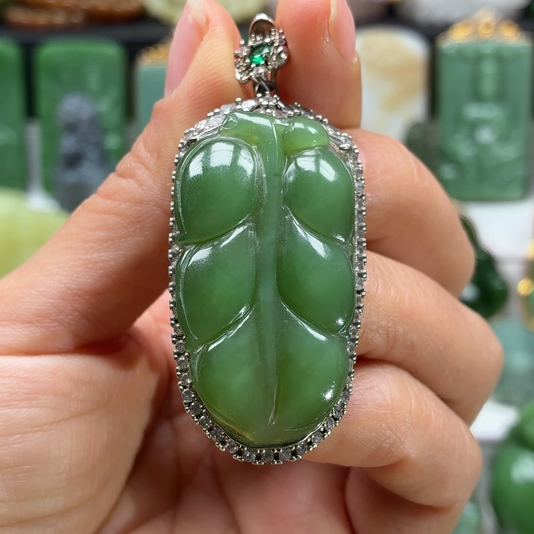 和田玉银S925镶嵌颈饰